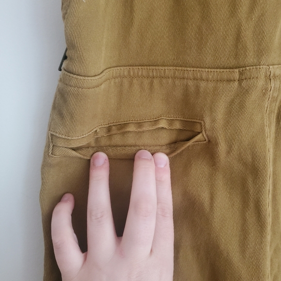 Reformation Fella Cotton Canvas Overalls Green Brown Size Small - Picture 6 of 10